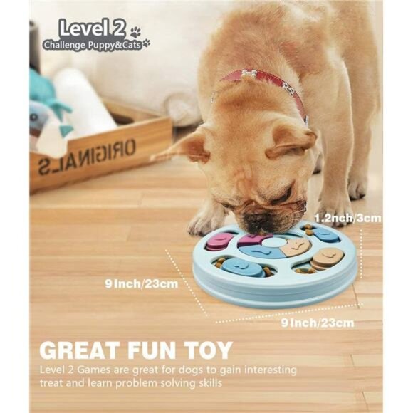 Interactive Dog Puzzle Toy - Blue, Pink, Tan - Picture 4 of 6